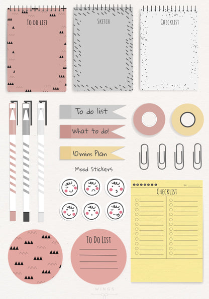 Ohne Versandkosten 400+Stickers Bundle, Sticker Buch für GoodNotes, Digital Planner Stickers, Notizzettel, Ziffer ,PNG, zugeschnittene Sticker