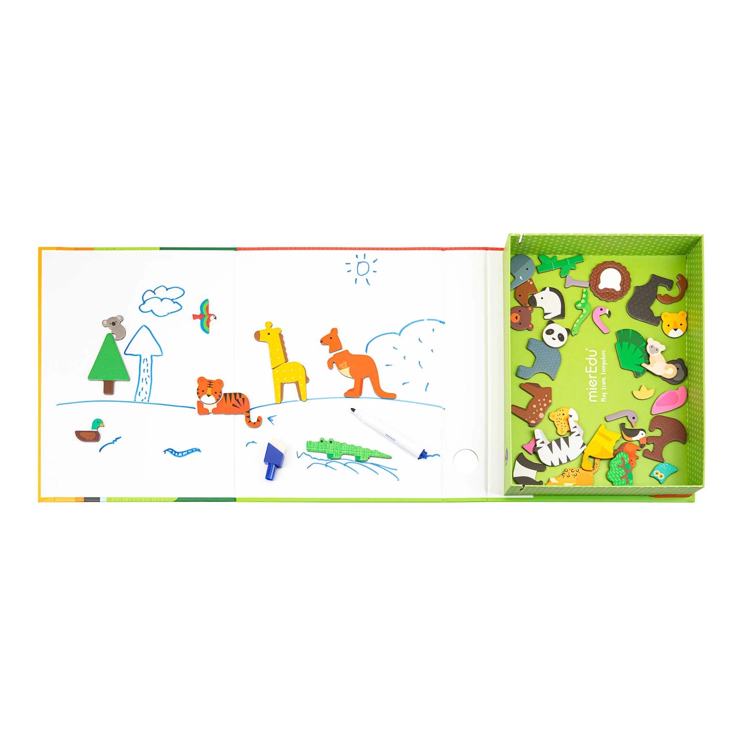 mierEdu Kreative MagnetSpielBox, Tierwelt, ideal als Geschenk für Kinder ab 3 Jahren