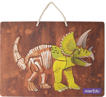 mierEdu Magnet Pad - Triceratops foerdert logisches Denke und Motorik und Konzentration, Ideal für Zuhause und als Reisespiel für Kinder