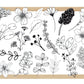 Png, Digital Sticker, Goodnotes Sticker, schwarz weiß ,floral 