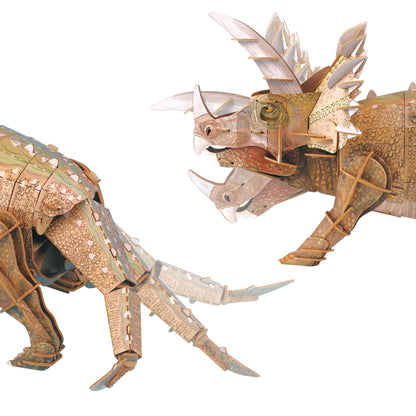 mierEdu 3D Puzzle Triceratops, einstellbar, Reise zurück in die Zeit der Dinosaurier mit unserem anpassbaren 3D Puzzle