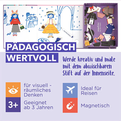 mierEdu,Kreative Magnetspiel Box,Dress Up, Foerdert Motorik, kognitive Faehigkeiten, Fantasie,Ideal für Zuhause und als Reisespiel für Kinder