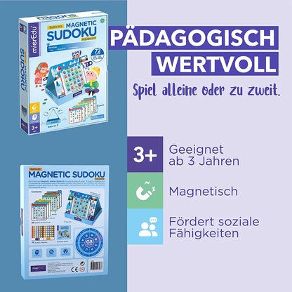 mierEdu Magnetisches Sudoku  ,Duell Version, Foerdert logisches Denke und Motorik und Konzentration, Ideal für Zuhause und als Reisespiel für Kinder