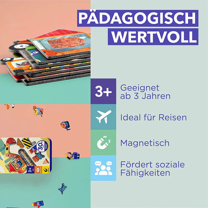 mierEdu Magnetspiel Box, Trucks,Fördert Motorik und Fantasie,Ideal für Zuhause und als Reisespiel für Kinder, Magnet Spielzeug