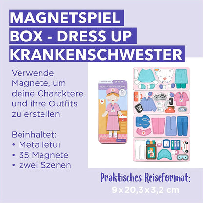 mierEdu Magnetspiel Box, Krankenschwester, Fördert Motorik und Fantasie,Ideal für Zuhause und als Reisespiel für Kinder, Magnet Spielzeug ab 3 Jahr