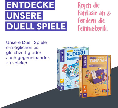 mierEdu Magnetisches Sudoku  ,Duell Version, Foerdert logisches Denke und Motorik und Konzentration, Ideal für Zuhause und als Reisespiel für Kinder