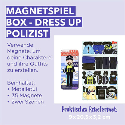 mierEdu Magnetspiel Box Dress Up,Polizist zum Ankleiden,Fördert Motorik und Fantasie,Ideal für Zuhause und als Reisespiel für Kinder, Magnet Spielzeug