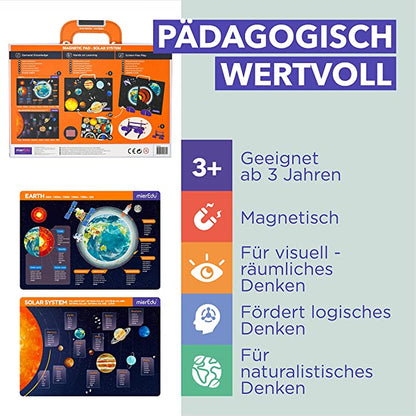 mierEdu Magnet Pad Sonnensystem ,Großartiges Puzzleset, Fördert Fantasie Kreativität, Magnetspiele für Kinder ab 3 Jahre