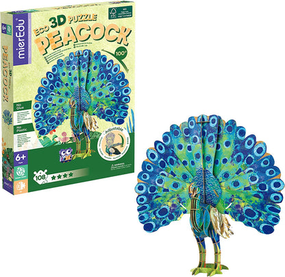 Eco 3D Puzzle, der Pfau, einstellbar