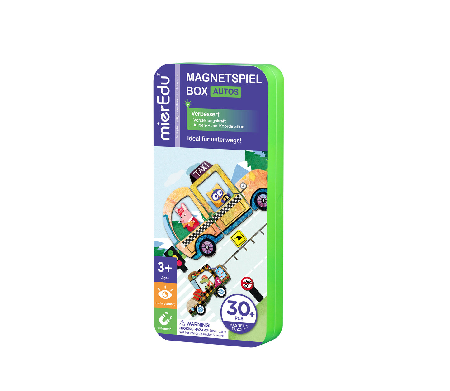 mierEdu Magnetspiel Box, Autos,Fördert Motorik und Fantasie, Ideal für Zuhause und als Reisespiel für Kinder, Magnet Spielzeug