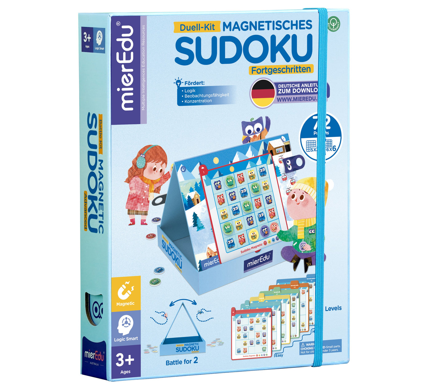 mierEdu Magnetisches Sudoku  ,Duell Version, Foerdert logisches Denke und Motorik und Konzentration, Ideal für Zuhause und als Reisespiel für Kinder