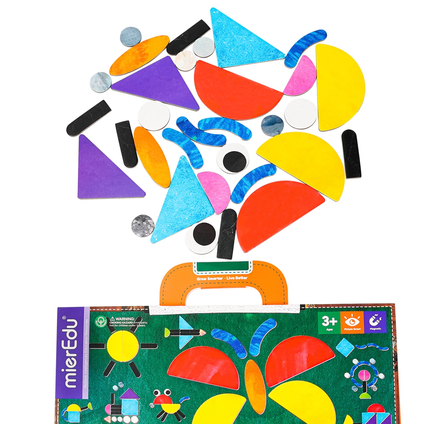 mierEdu Magnet Pad Formen Foerdert logisches Denke und Motorik und Konzentration, Ideal für Zuhause und als Reisespiel für Kinder
