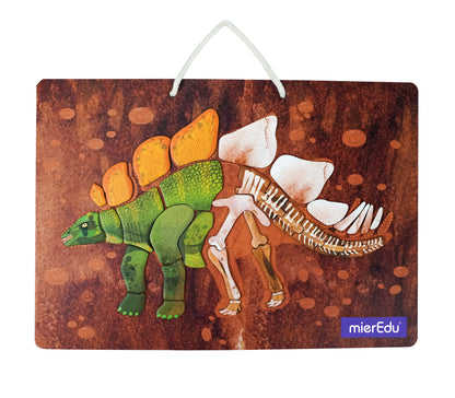 mierEdu Magnet Pad - Stegosaurus foerdert logisches Denke und Motorik und Konzentration, Ideal für Zuhause und als Reisespiel für Kinder