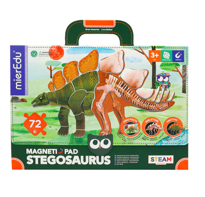 mierEdu Magnet Pad - Stegosaurus foerdert logisches Denke und Motorik und Konzentration, Ideal für Zuhause und als Reisespiel für Kinder