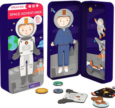 mierEdu Magnetspiel Box,Astronaut,Fördert Motorik und Fantasie,Ideal für Zuhause und als Reisespiel für Kinder,Magnet Spielzeug