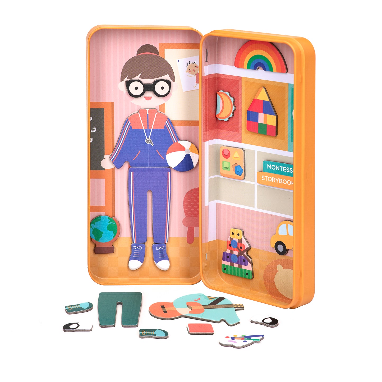 mierEdu Magnetspiel Box, Lehrerin, Fördert Motorik und Fantasie, Ideal für Zuhause und als Reisespiel für Kinder, Magnet Spielzeug ab 3 Jahr