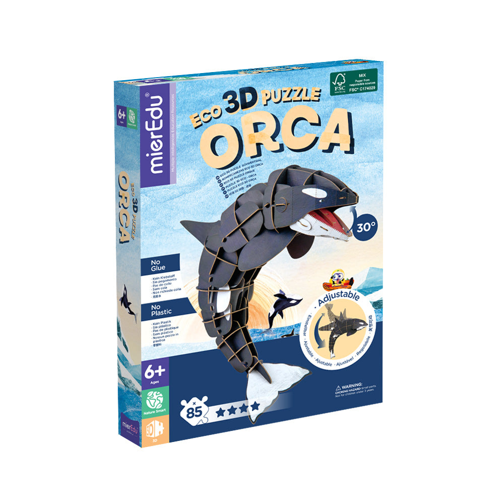 MierEdu Eco 3D Puzzle, der Orca, einstellbar