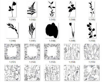 Ohne Versandkosten 160 Vektor Sticker, Goodnotes Sticker,Patterns, Frames,zugeschnittene PNG-Datei, für personalisierte Einladungskarte, Bleistiftstil